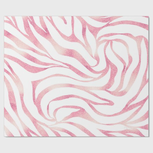 Papier Cadeau Elégante Parties scintillant Rose or Zebra White P (Plat)