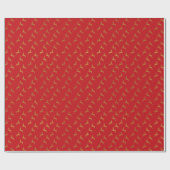 Papier Cadeau Élégante parties scintillant rouge or rouge motif (Plat)