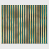 Papier Cadeau Élégante Parties scintillant Turquoise or rayé For (Plat)