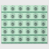 Papier Cadeau Elégante Parties scintillant verte 60e anniversair (Plat)