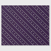 Papier Cadeau Elégante Parties scintillant violet et argent rayu (Plat)