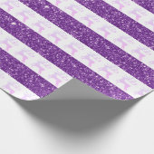 Papier Cadeau Elégante parties scintillant violette rayée Noël C (Coin)