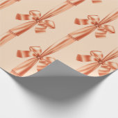 Papier Cadeau Elégante Pêche Faux Satin Ribbon Bow (Coin)