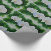 Papier Cadeau Elégante peinture d'orchidée tropicale blanche (Coin)