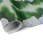 Papier Cadeau Elégante peinture d'orchidée tropicale blanche (Coin rond)