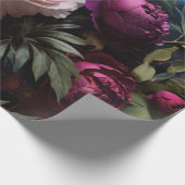 Papier Cadeau Elégante peinture vintage à fleurs (Coin)