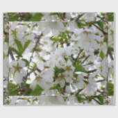 Papier Cadeau Elégante photo de fleurs florales blanches (Plat)