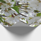 Papier Cadeau Elégante photo de fleurs florales blanches (Coin)