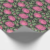 Papier Cadeau Elégante Pierre rose Fleurs (Coin)