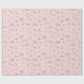 Papier Cadeau Élégante princesse Blush rose Floral (Plat)