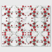 Papier Cadeau Élégante Rose rouge (Plat)