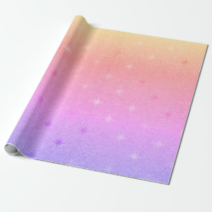 Papier Cadeau Élégante star holographique de Noël motif