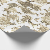 Papier Cadeau Elégante toile de campagne de lapin beige renard V (Coin)