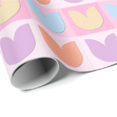 Papier Cadeau Elégante Tulipes jaune violet bleu pastel (Coin rond)