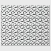 Papier Cadeau Élégante typographie noir blanc HOHO (Plat)