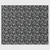 Papier Cadeau Élégante typographie Nom Motif Noir (Plat)