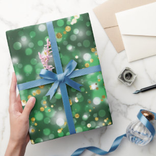 Papier Cadeau Élégante vacances vertes Snowflakes Noël