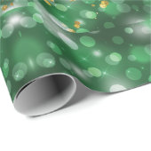 Papier Cadeau Élégante vacances vertes Snowflakes Noël (Coin rond)