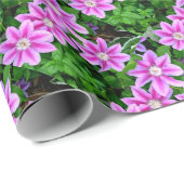 Papier Cadeau Élégante végétation boho rose (Coin rond)