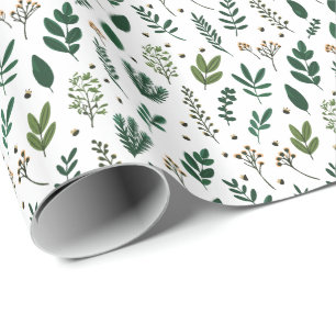 Papier Cadeau Élégante verdure botanique et baie