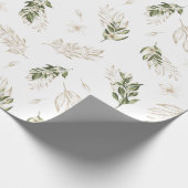 Papier Cadeau Élégante verdure et mariage doré (Coin)