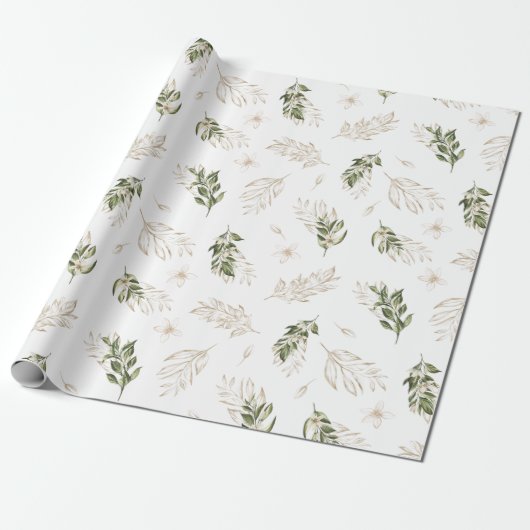 Papier Cadeau Élégante verdure & mariage doré (Déroulé)