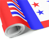 Papier Cadeau Elégantes étoiles et rayures Motif USA couleurs du (Coin rond)