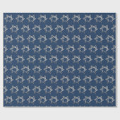 Papier Cadeau Elégantes Etoiles Motif Noël Faux Argent Bleu (Plat)