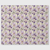 Papier Cadeau Élégantes fleurs d'iris luxueuses équilibrées (Plat)
