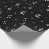 Papier Cadeau Élégants arbres de noël noirs et roses (Coin)