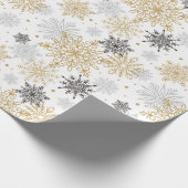 Papier Cadeau Élégants flocons de neige (Coin)