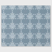 Papier Cadeau Élégants flocons de neige modernes motif bleu Noël (Plat)