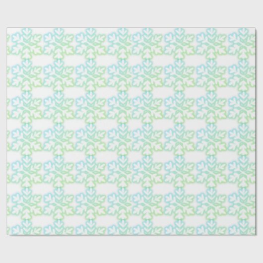 Papier Cadeau Élégants flocons de neige motif vert turquoise (Couture)