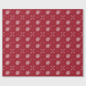 Papier Cadeau Élégants flocons de neige sur Ruby Red (Plat)