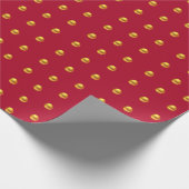 Papier Cadeau Élégants points dorés sur bordeaux (Coin)