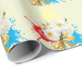 Papier Cadeau Elegent modren dazie flower (Coin rond)