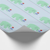 Papier Cadeau Élément équilibriste éléphant vert (Coin)