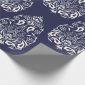 Papier Cadeau élément motif transparent damassé bleu (Coin)