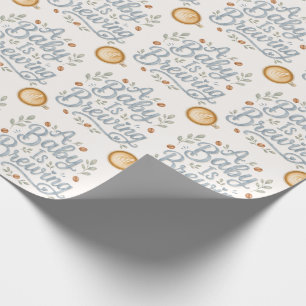 Papier Cadeau Élément Texte Personnalisé Éléphant Rose Aquarelle