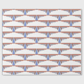 Papier Cadeau Éléments Art déco en or rose & bleu (Plat)