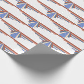 Papier Cadeau Éléments Art déco en or rose & bleu (Coin)