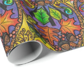 Papier Cadeau Éléments d'automne/hiver (Coin rond)