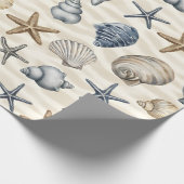 Papier Cadeau Éléments de conception d'étoiles de mer côtières 3 (Coin)
