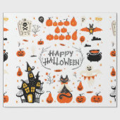 Papier Cadeau Eléments de design Halloween. Cliparts d'Halloween (Plat)