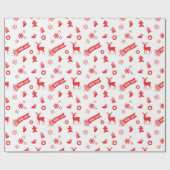 Papier Cadeau Éléments de Noël (Plat)