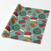 Papier Cadeau Éléments de Noël (Déroulé)