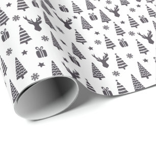 Papier Cadeau Éléments de Noël Élégants Modernes Cadeau