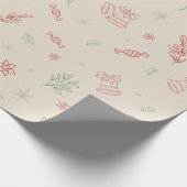 Papier Cadeau Éléments de Noël minimaux mignons (Coin)