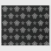 Papier Cadeau Eléments de Noël noir et blanc élégants (Plat)