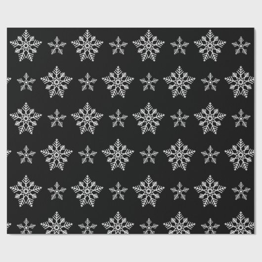 Papier Cadeau Eléments de Noël noir et blanc élégants (Plat)